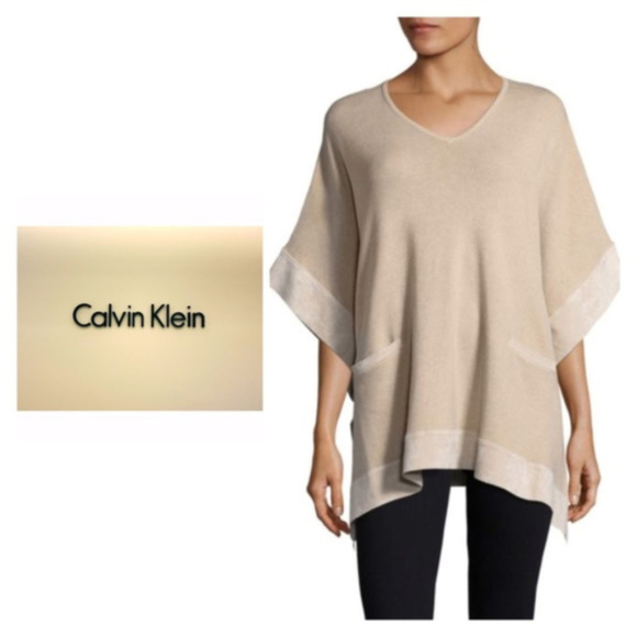 Calvin Klein Jackets & Blazers - Calvin Klein Sz S/M Sweater Cape Sleeve Latte NWT